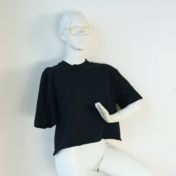 FILIPPA K Black Cropped Boxy Tee, Small - Picture 9 of 9